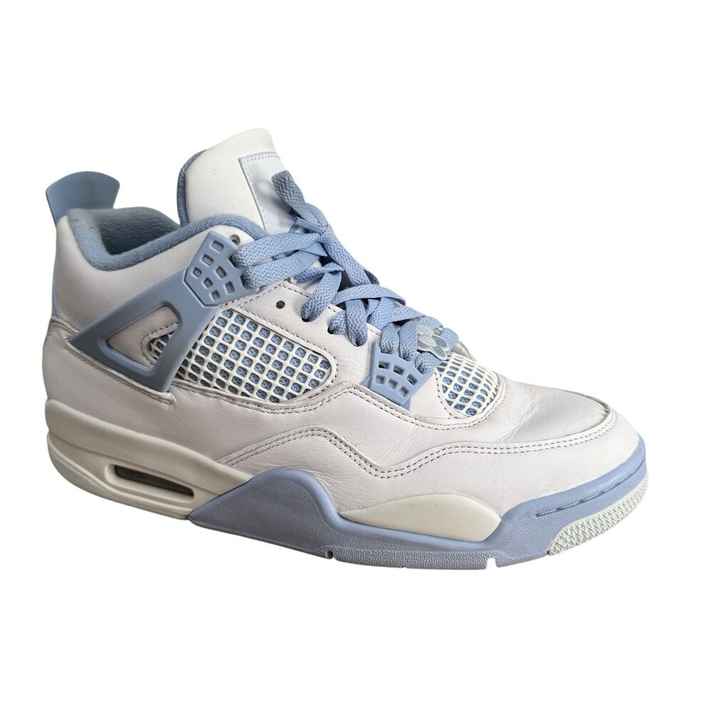 Nike Air Jordan 4 Retro Wmns 11/M 9.5 HV0823-100 White Alumin Blue Forget Me Not